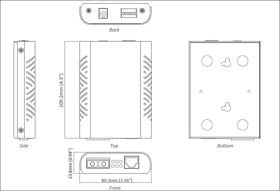 EL2211 Series -10/100/1000BASE-TX to 1000BASE-SX/LX/BX Media