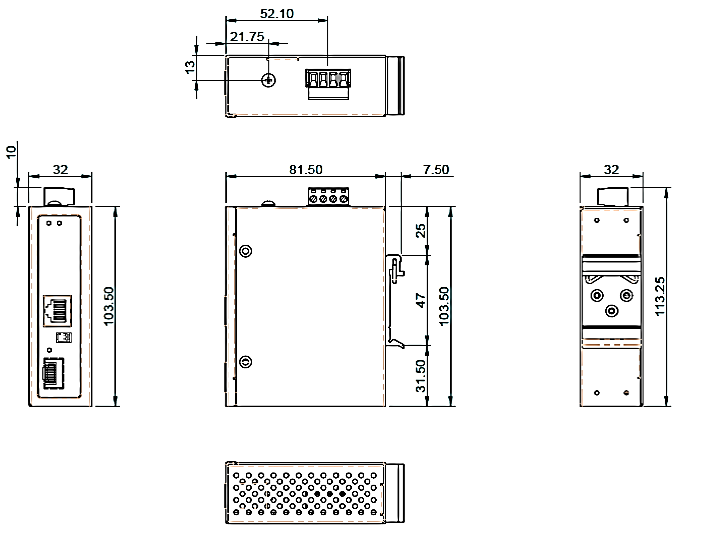 EL2242-BT Dimensions