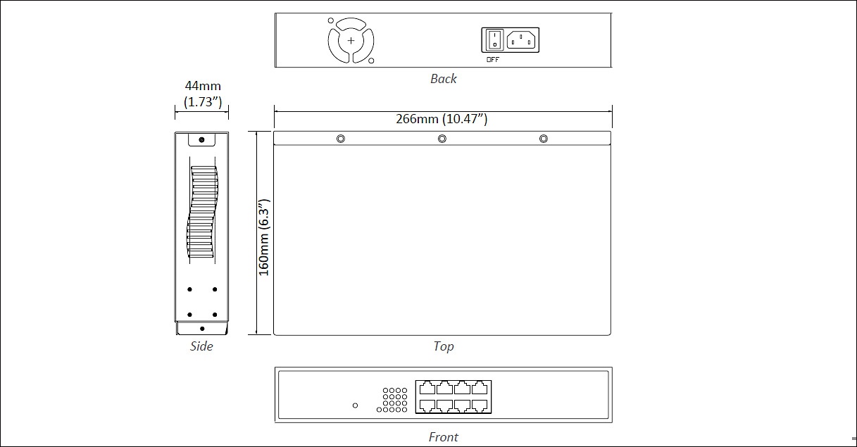 EX17008 簡易網管型8埠10/100BASE-TX PoE (IEEE 802.3at) 乙太網路交換