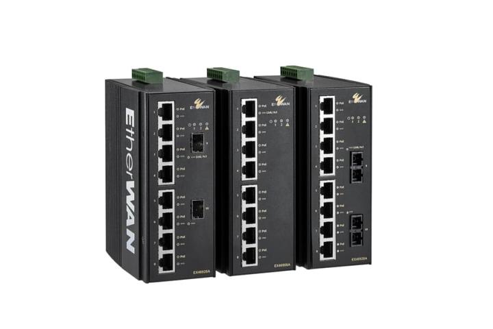 EtherWAN Hardened Unmanaged 4-Port Gigabit PoE & 1-Port Gigabit RJ45  Ethernet Switch (Horizontal Housing)